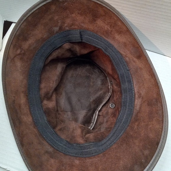 Barmah Aussie Sundowner Kangaroo Leather Waterproof Brown 12 1/2 in x 12 in Hat - Picture 7 of 12